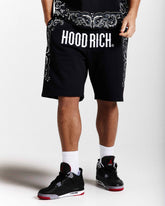 Motif Oversized Shorts - Black/White/Grey
