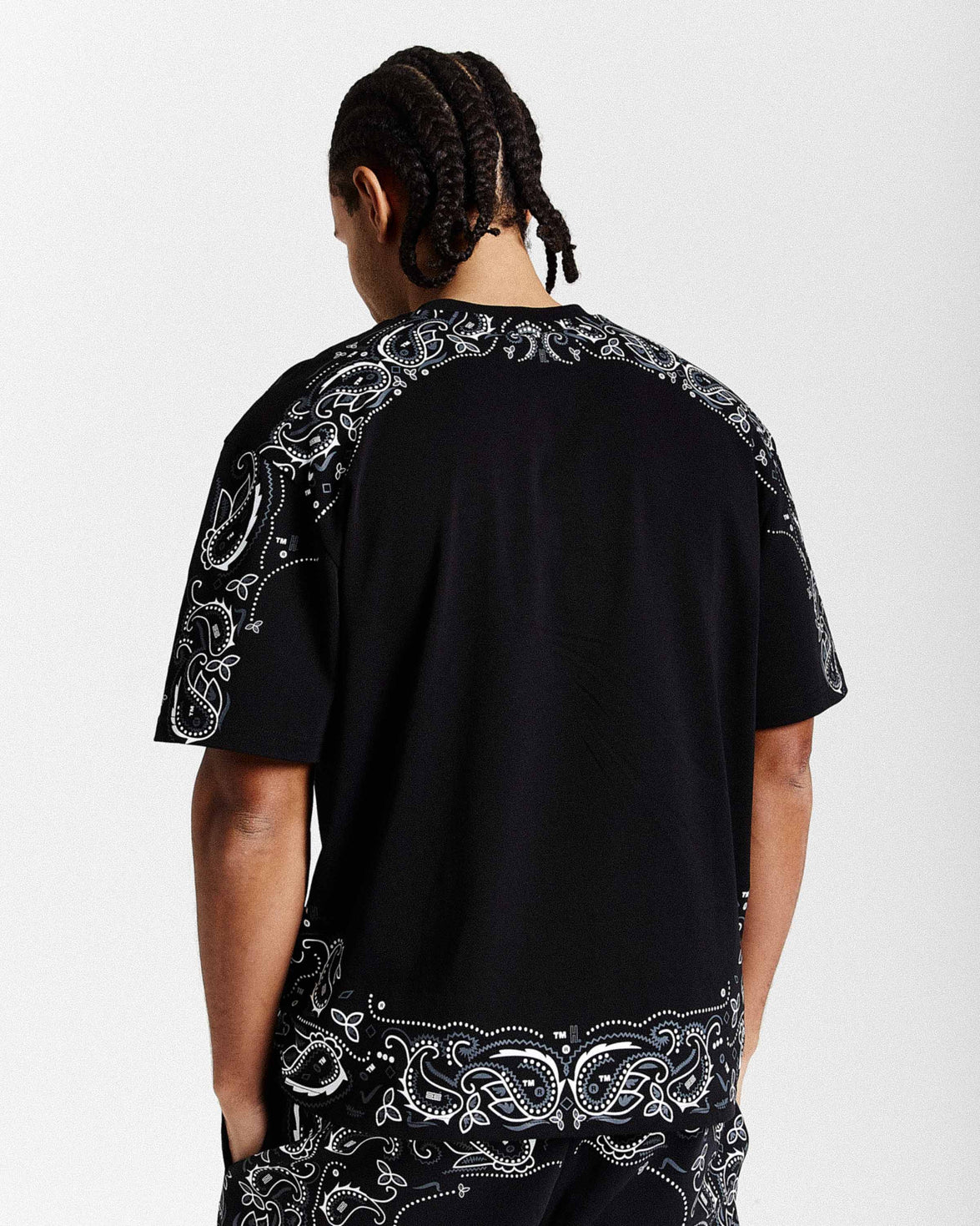 Motif Oversized T-Shirt - Black/White/Grey