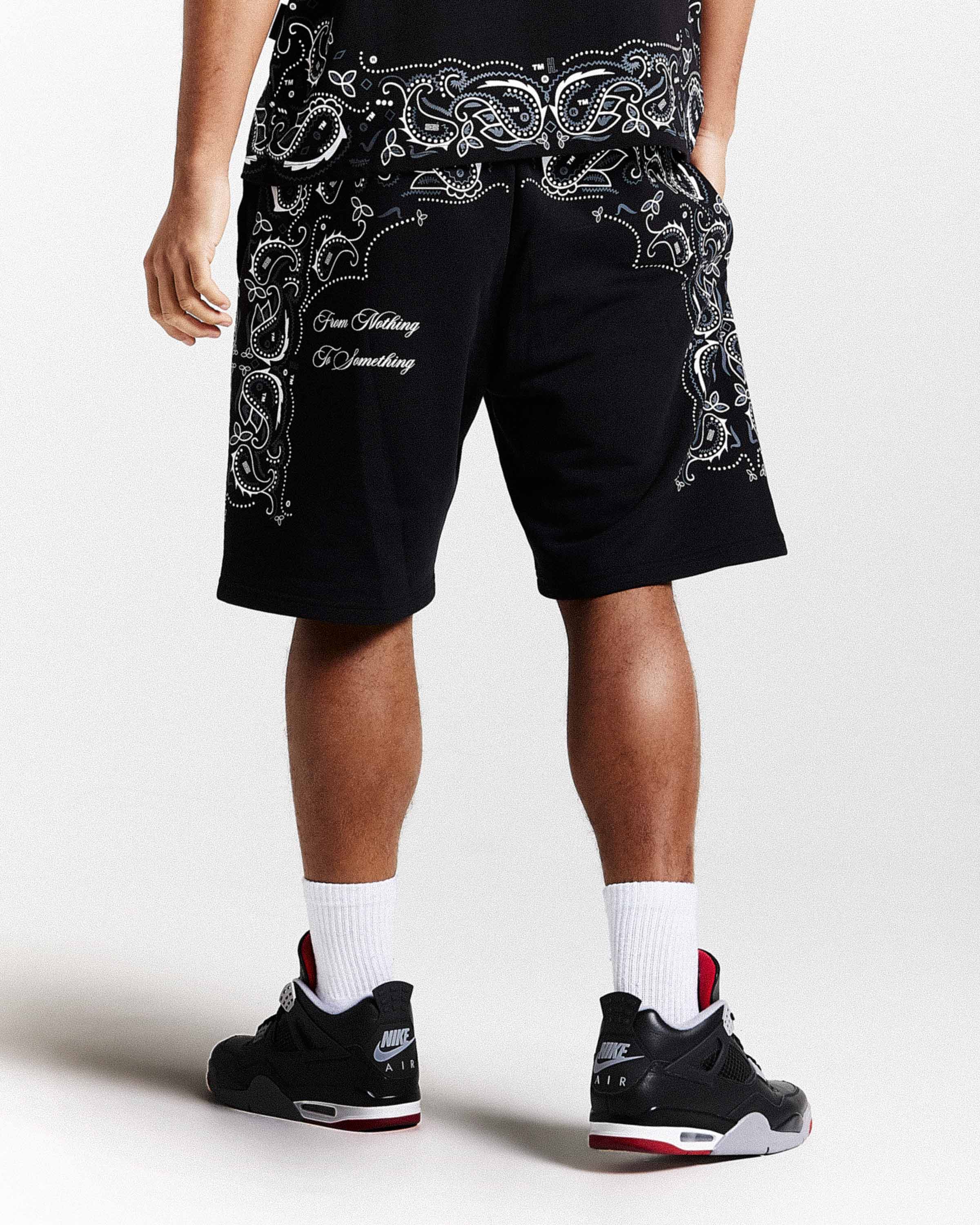 S-Boxt-Hood-Raw P-RAWMARSHY SHORTS 完売品 Motif Oversized Shorts - Black/White/Grey