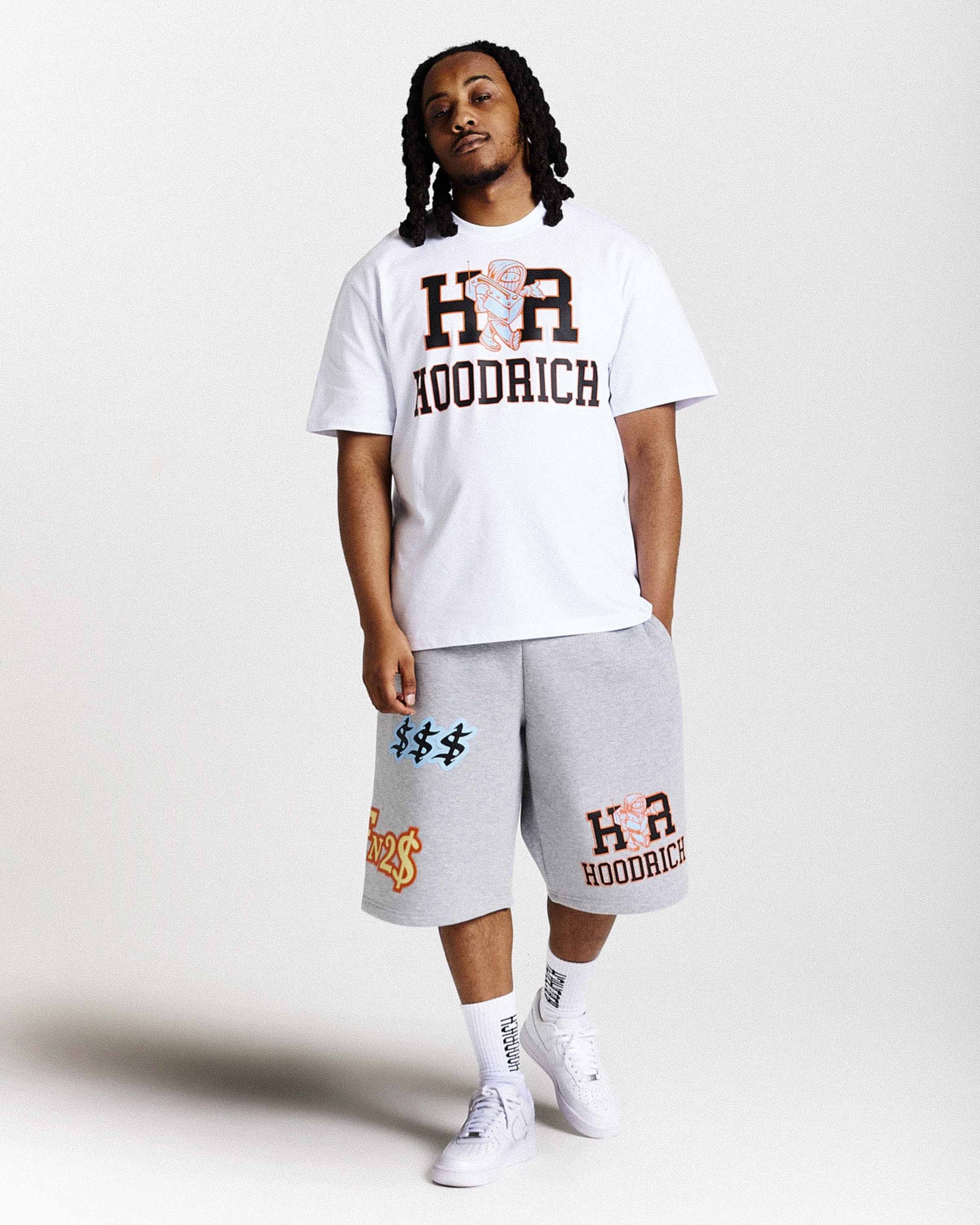 Loony Oversized Shorts - Dark Grey/White