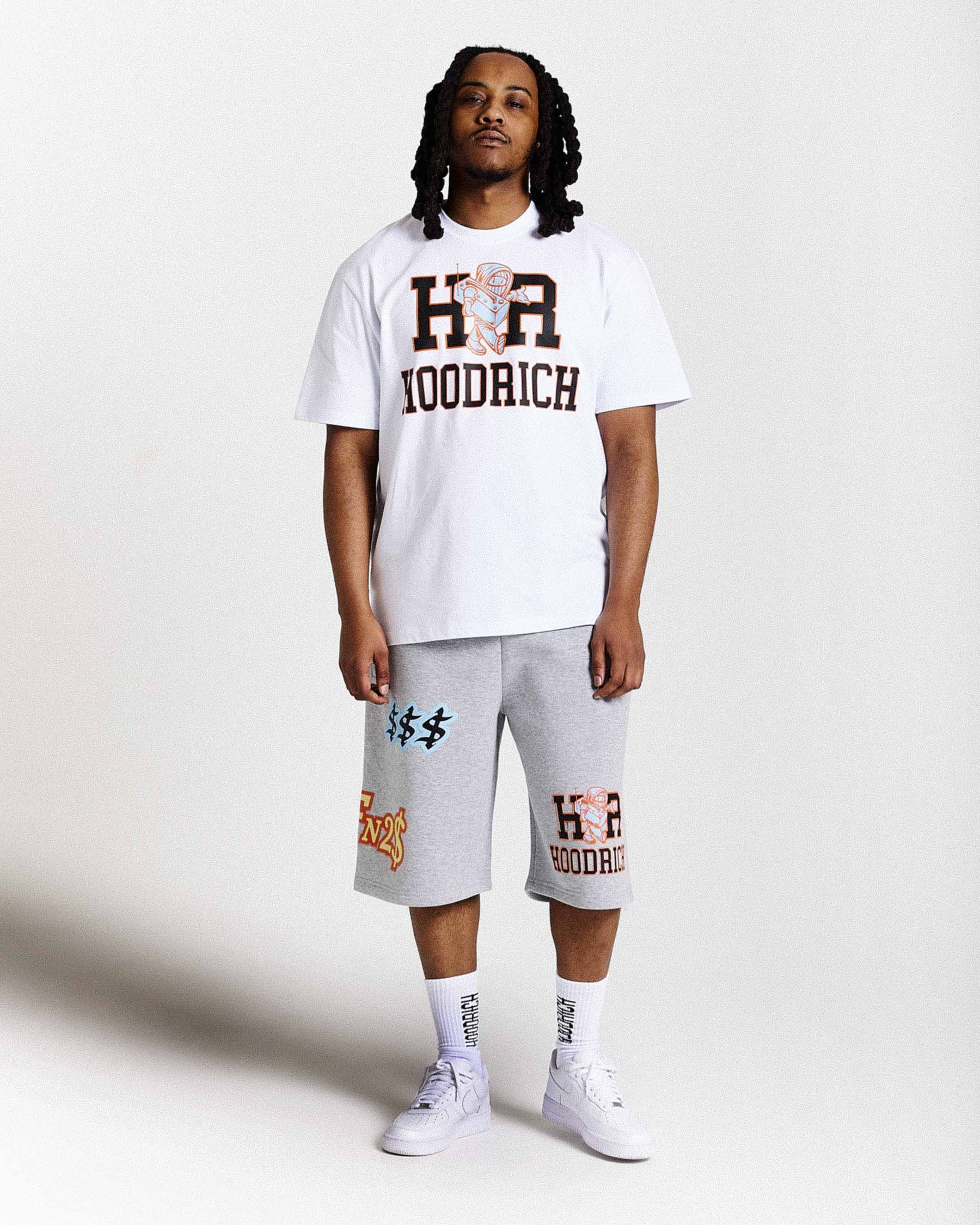 Loony Oversized Shorts - Dark Grey/White