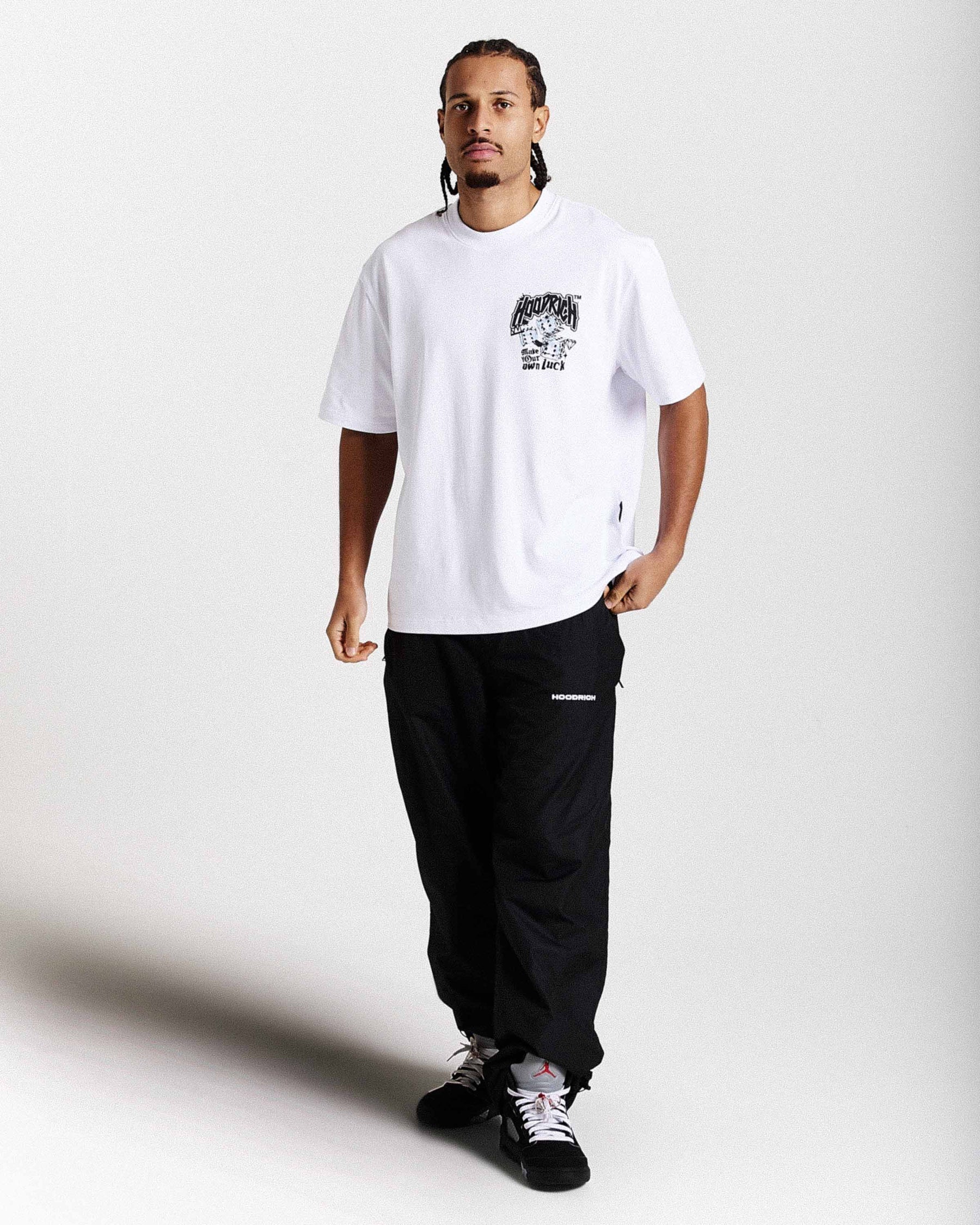 Fortune Oversized T-Shirt - White/Black/Blue