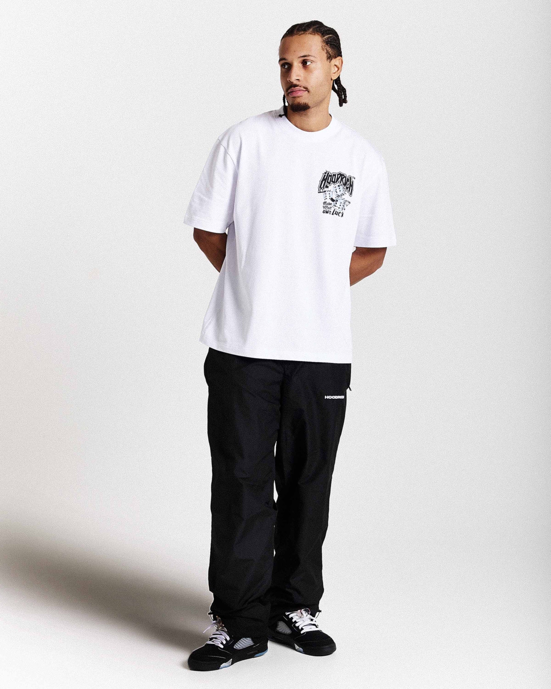 Fortune Oversized T-Shirt - White/Black/Blue