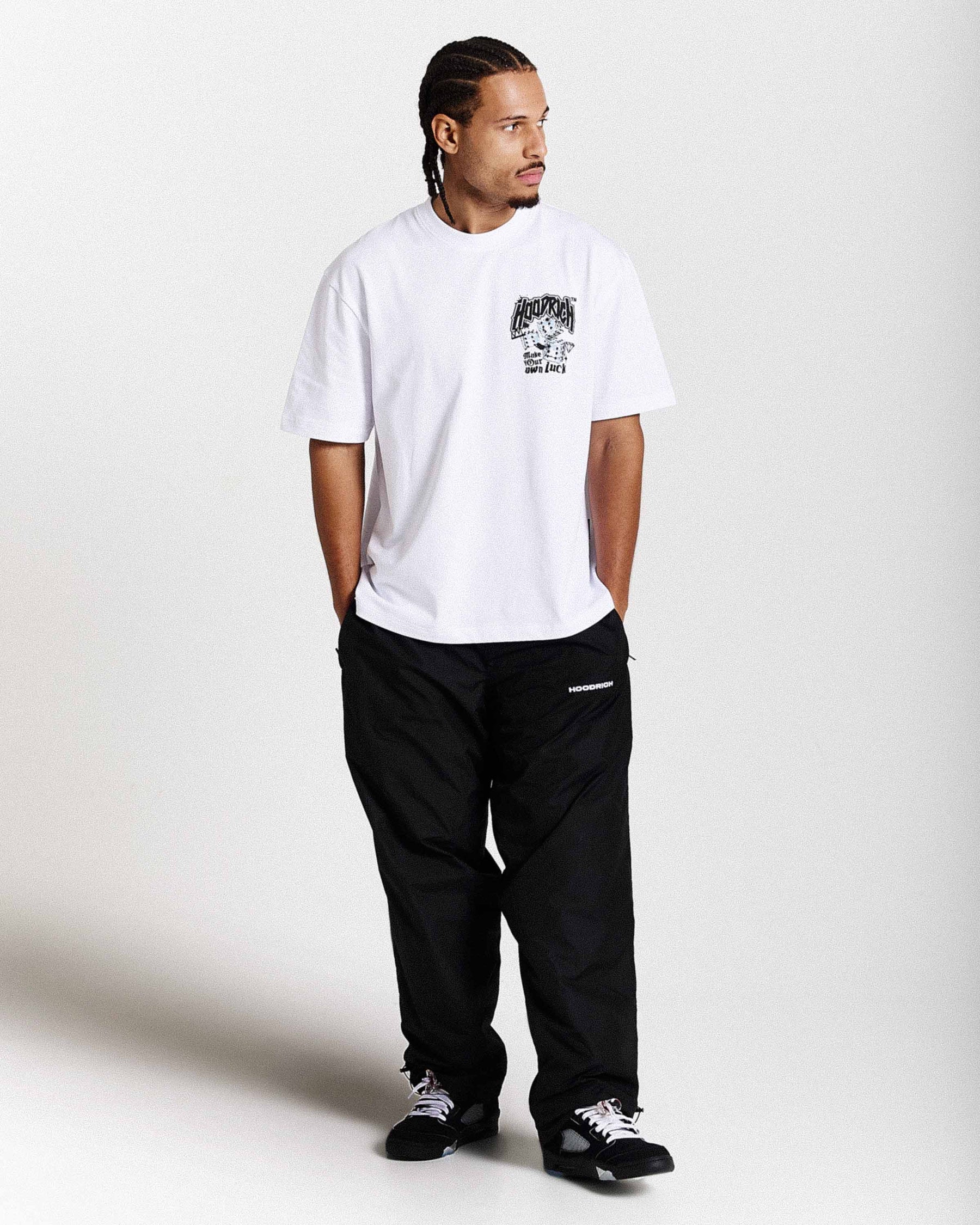 Fortune Oversized T-Shirt - White/Black/Blue