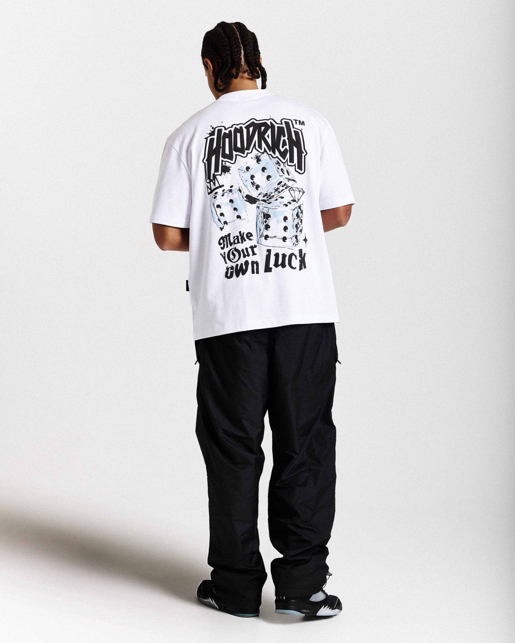 Fortune Oversized T-Shirt - White/Black/Blue