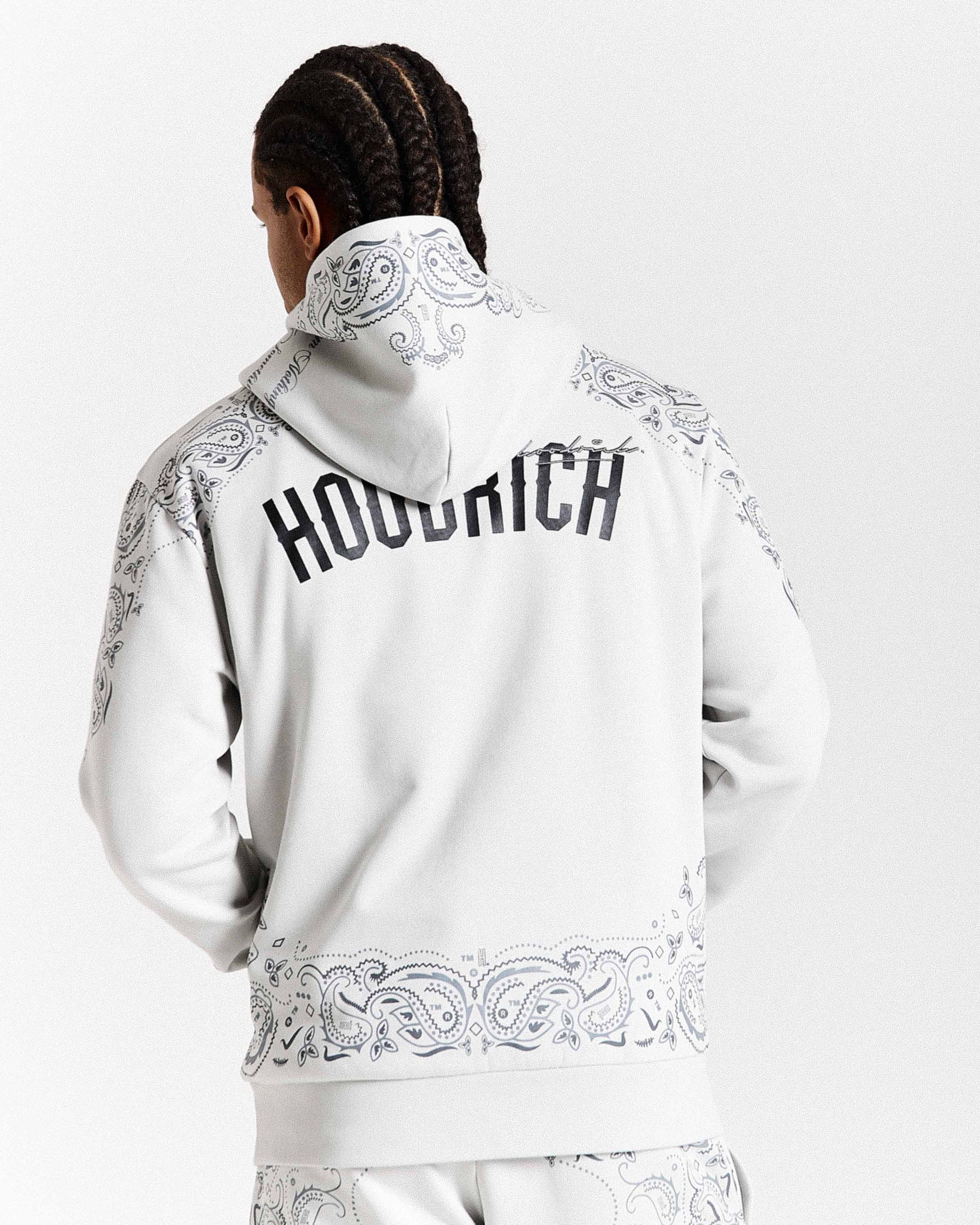 Motif Hoodie - Light Grey/Black