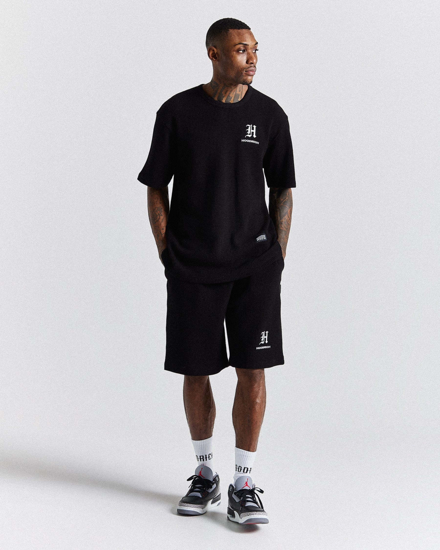 Chroma Waffle Oversized T-Shirt - Black/White