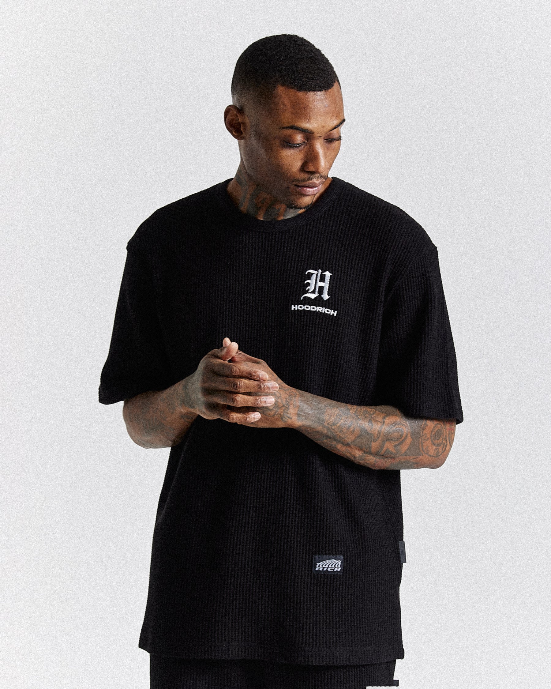 Chroma Waffle Oversized T-Shirt - Black/White