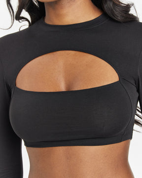 Extent Cropped L/S Top - Black/White