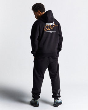 Moiety Hoodie - Black/White/Orange