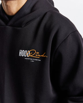 Moiety Hoodie - Black/White/Orange