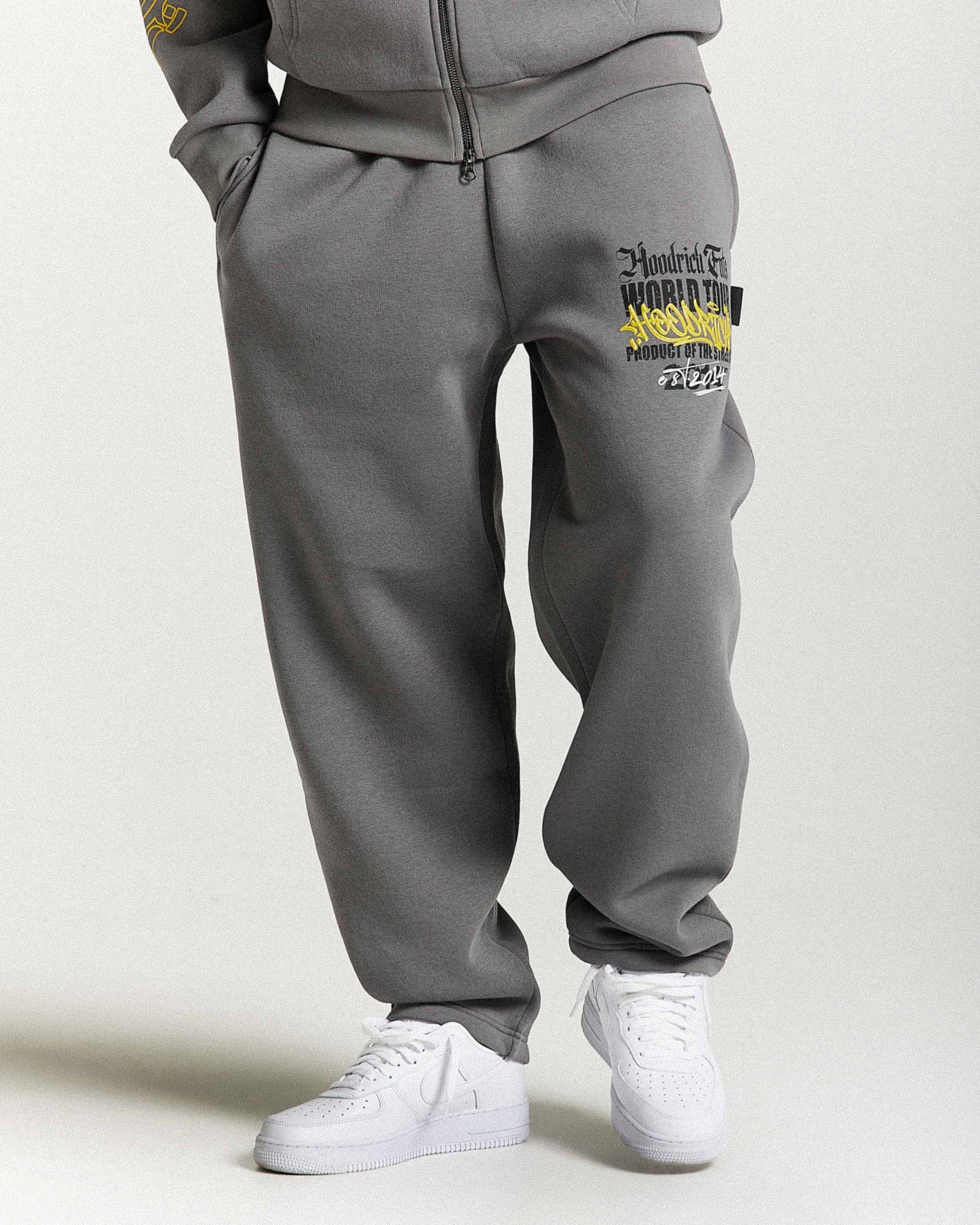 Stamp Tour Oversized Joggers - Grey/Black/Yellow