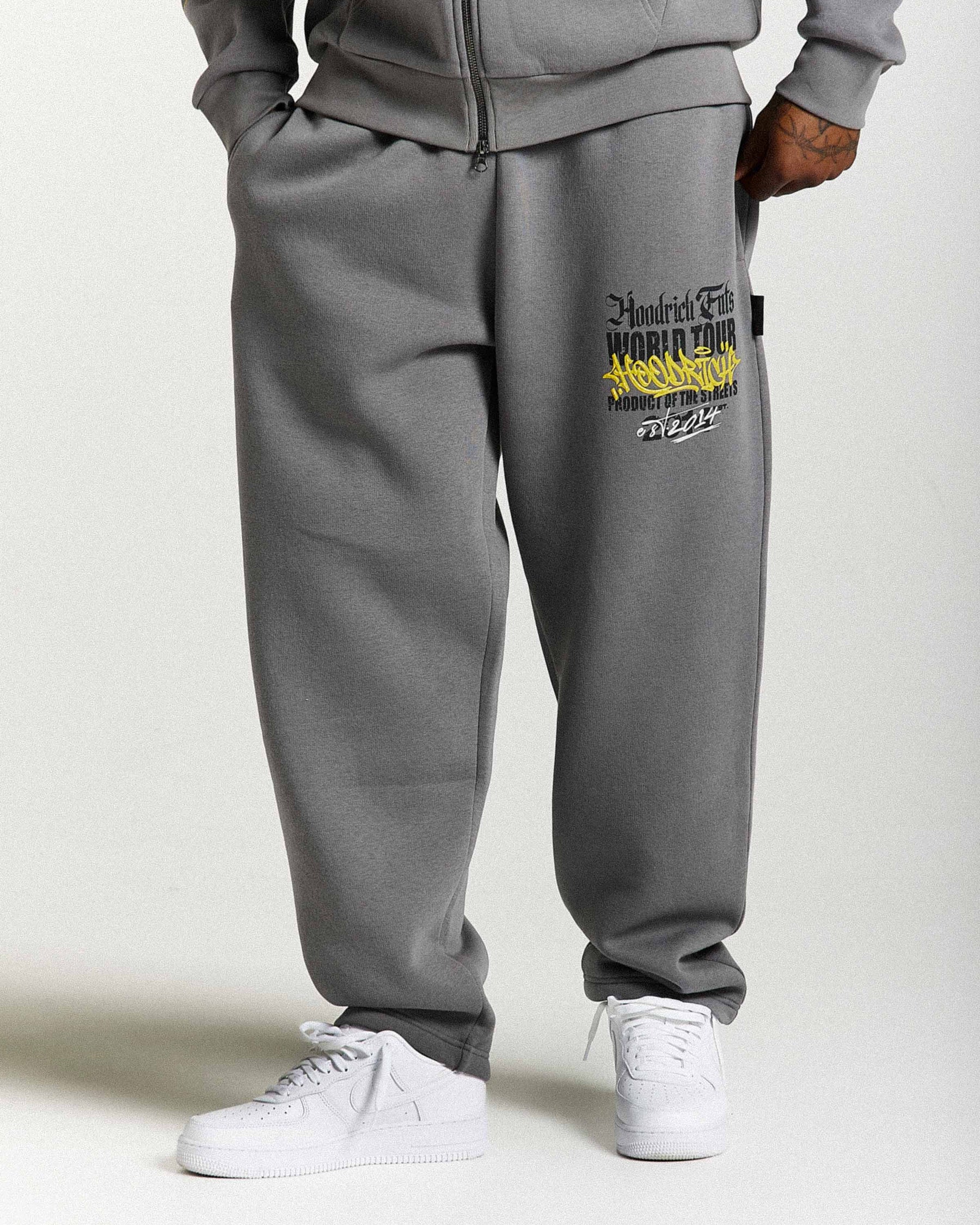 Stamp Tour Oversized Joggers - Grey/Black/Yellow