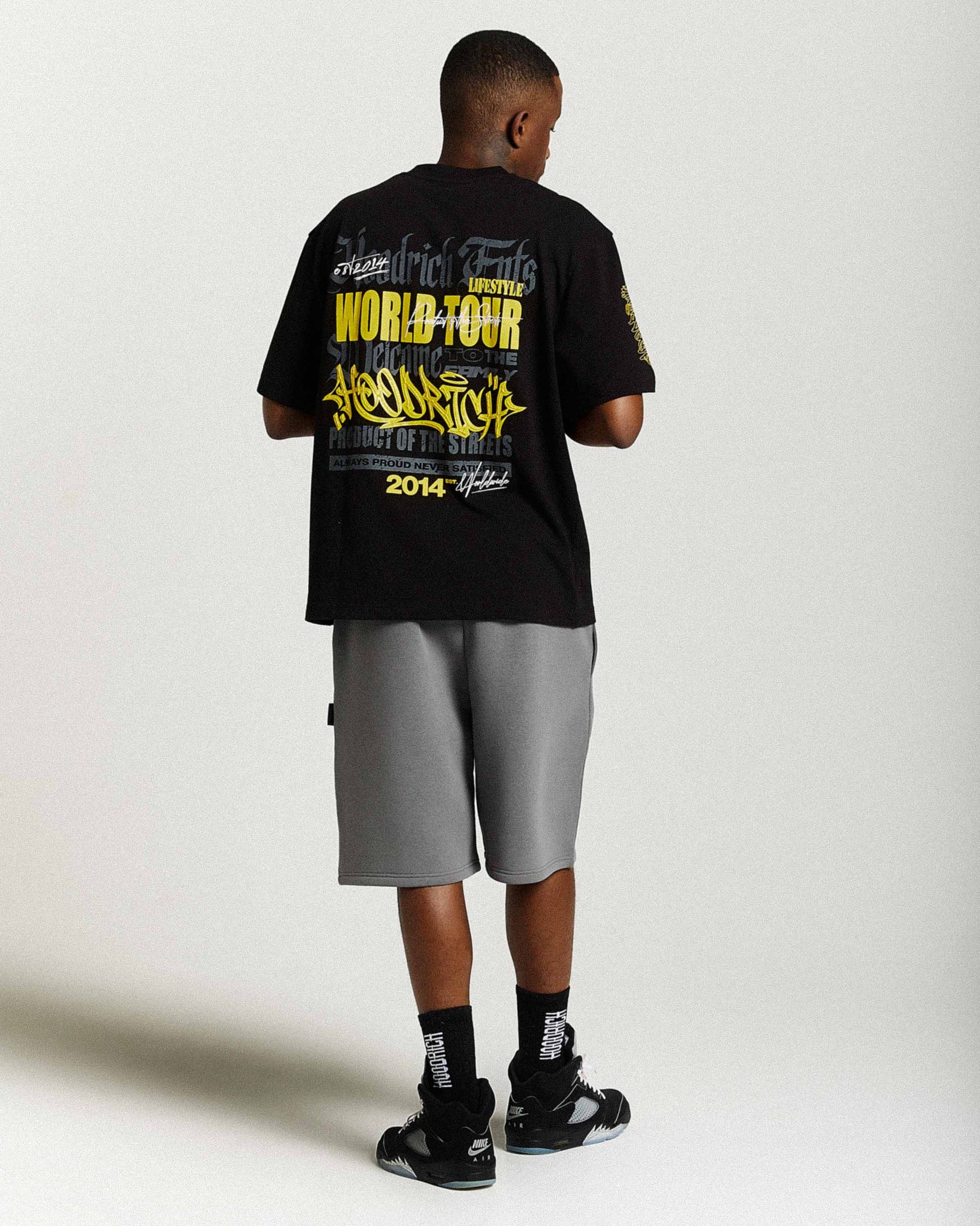 Stamp Tour Oversized T-Shirt - Black/Grey/Yellow