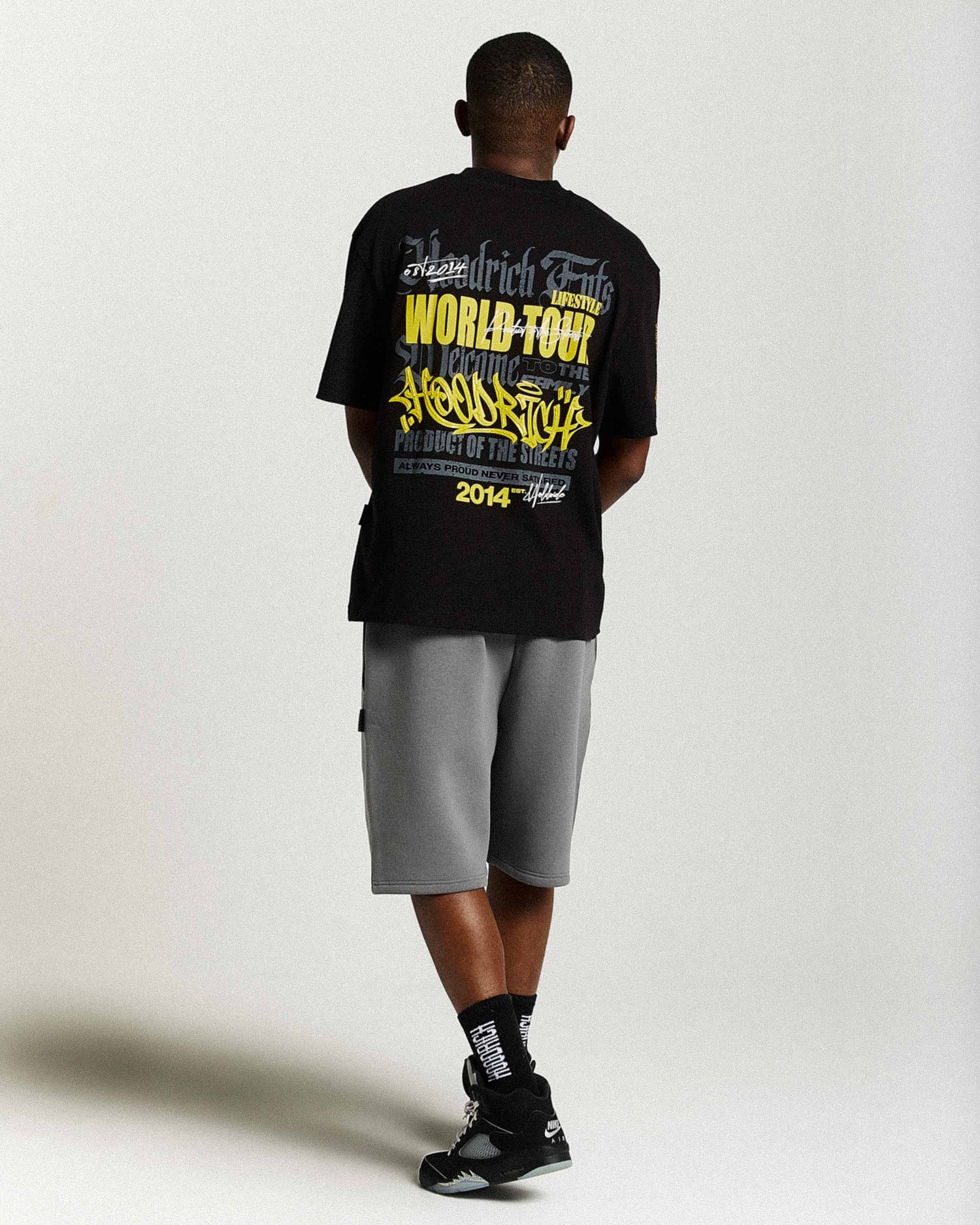 Stamp Tour Oversized T-Shirt - Black/Grey/Yellow