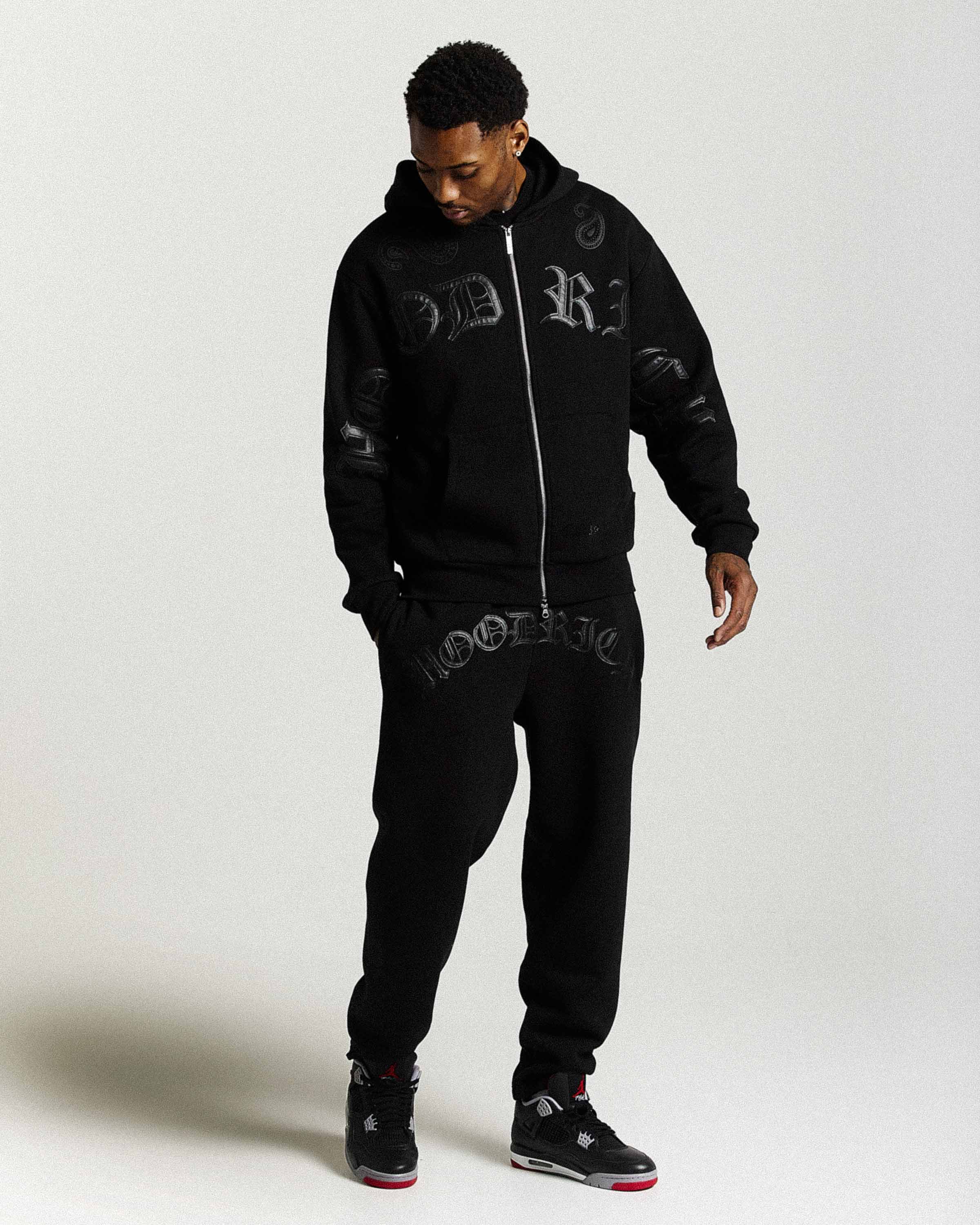 お値下げ！THE SHISHIKUI hoodie nk_w ブラック FRENCH TERRY FLOWER EMBROIDERY ZIP-UP HOODIE(S Black): S'YTE｜THE