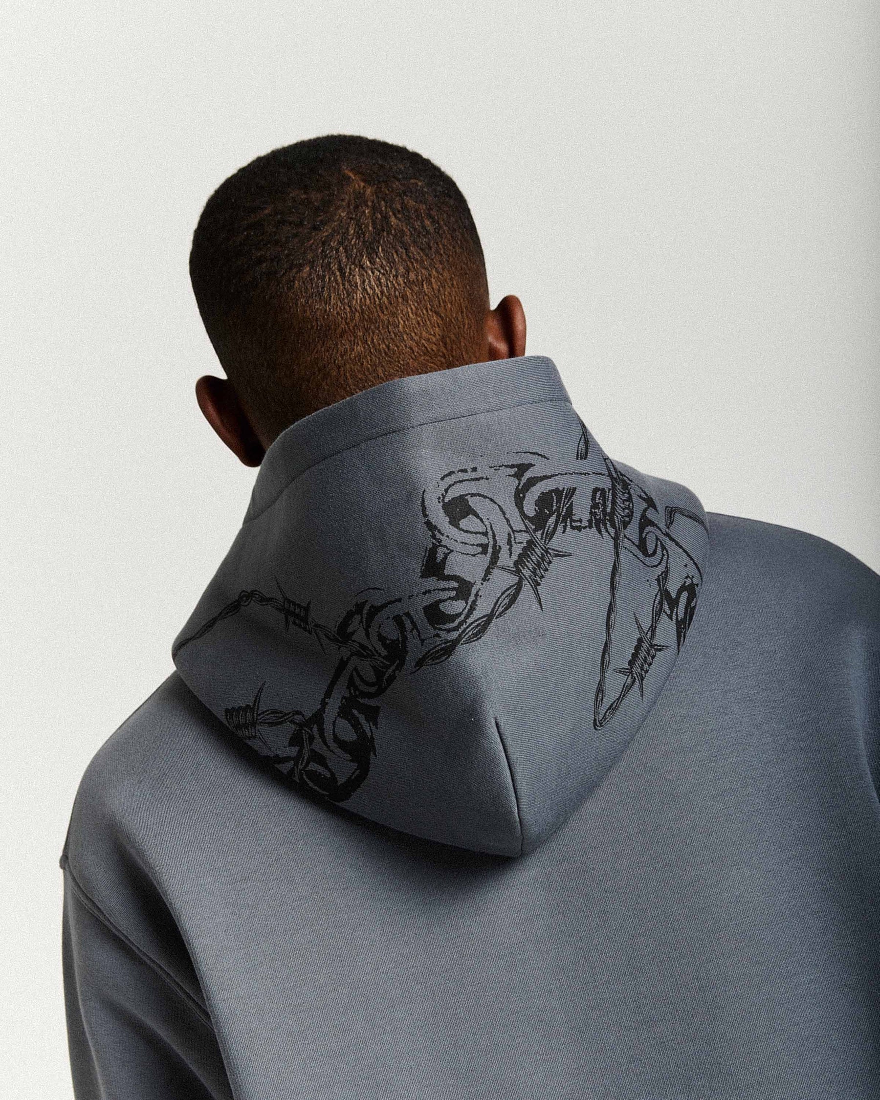 Guepard Oversized Hoodie - Grey/Black/White