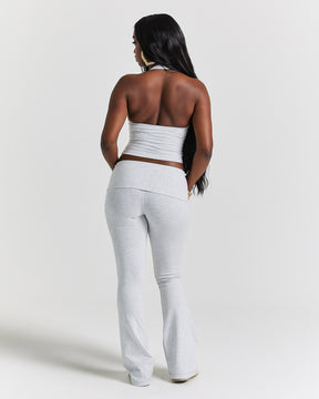Poise Halter Neck Top - Light Grey/Black