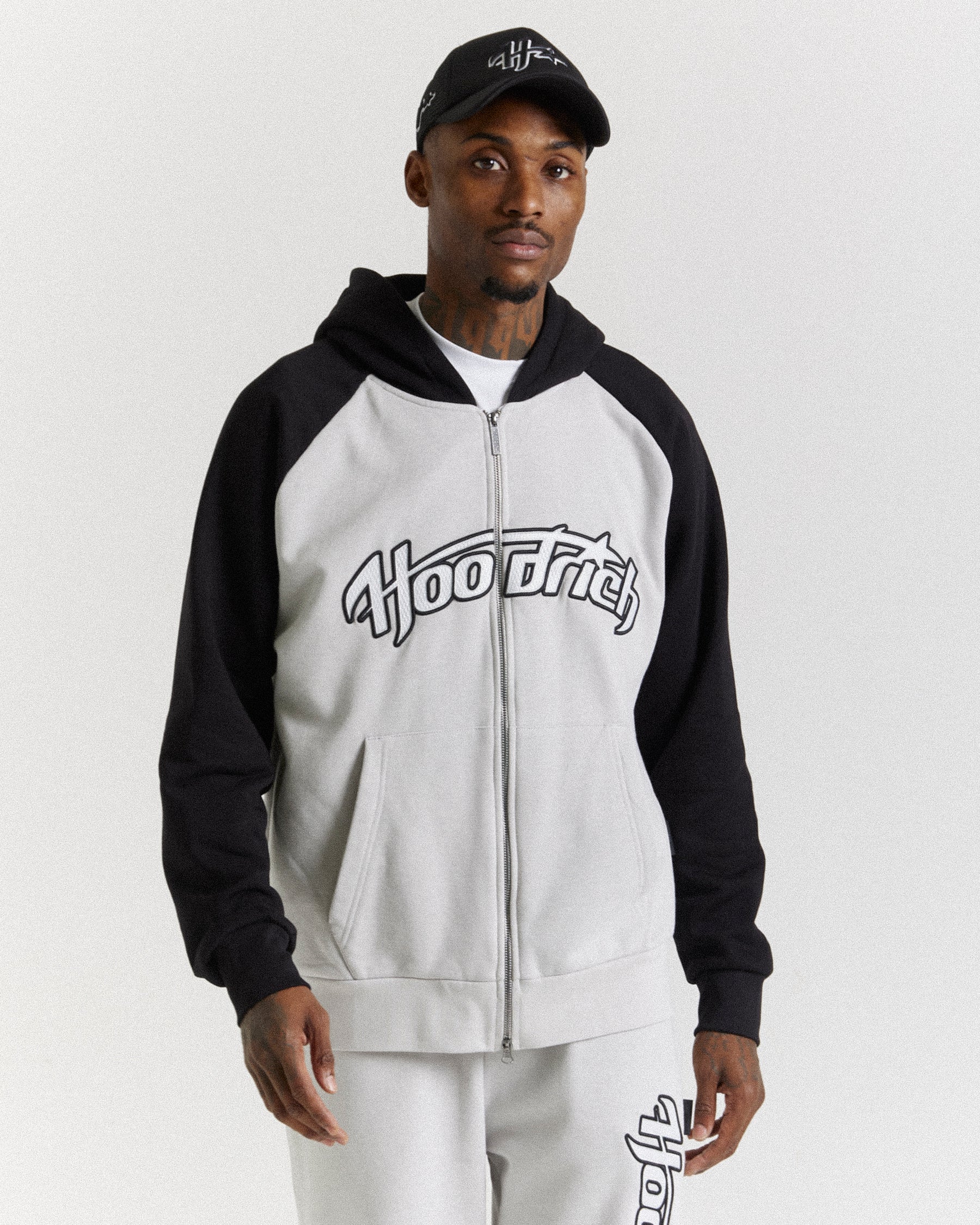 Galaxy Oversized Zip Hoodie - Grey/Black