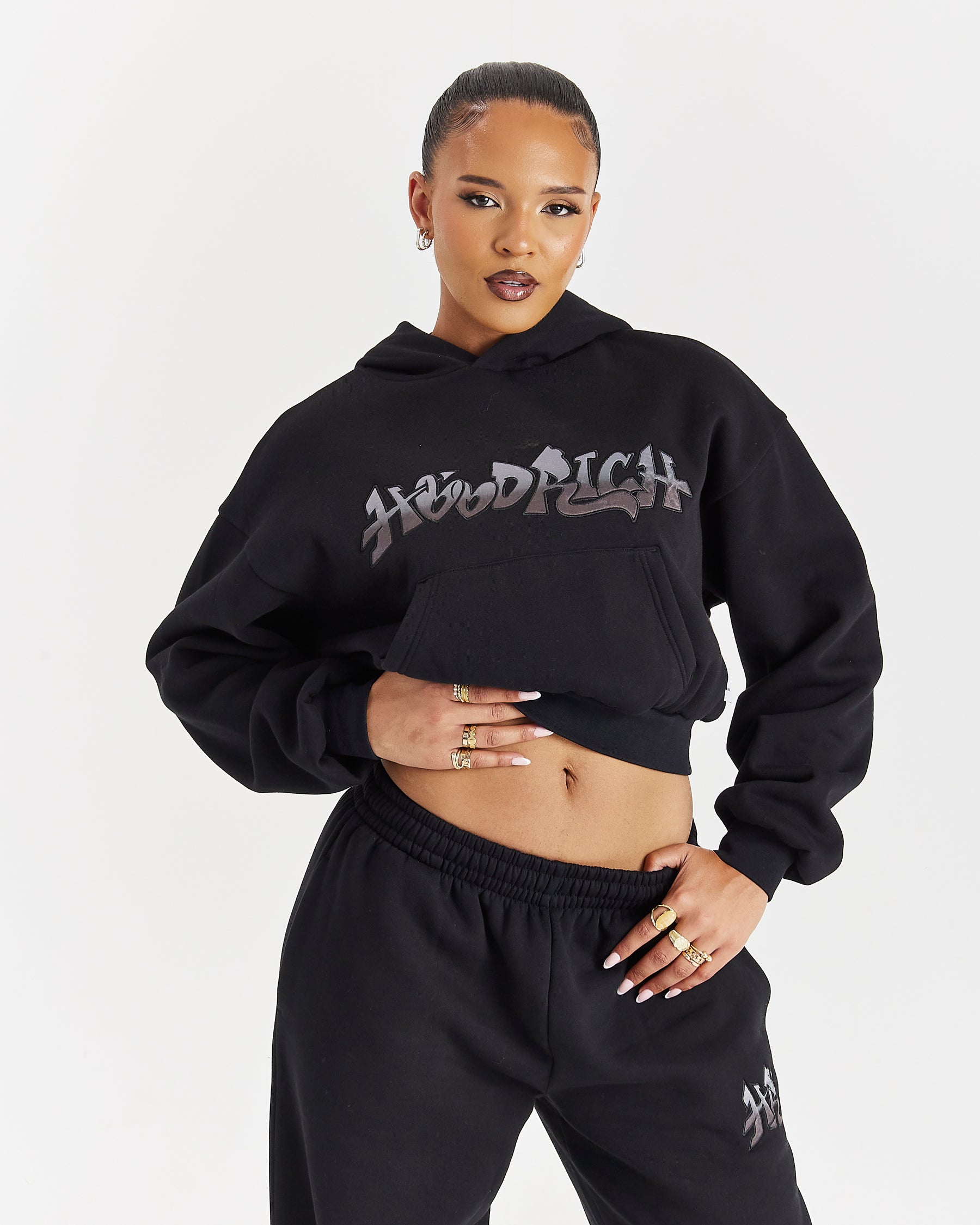Lucky Boxy Hoodie - Black/Grey