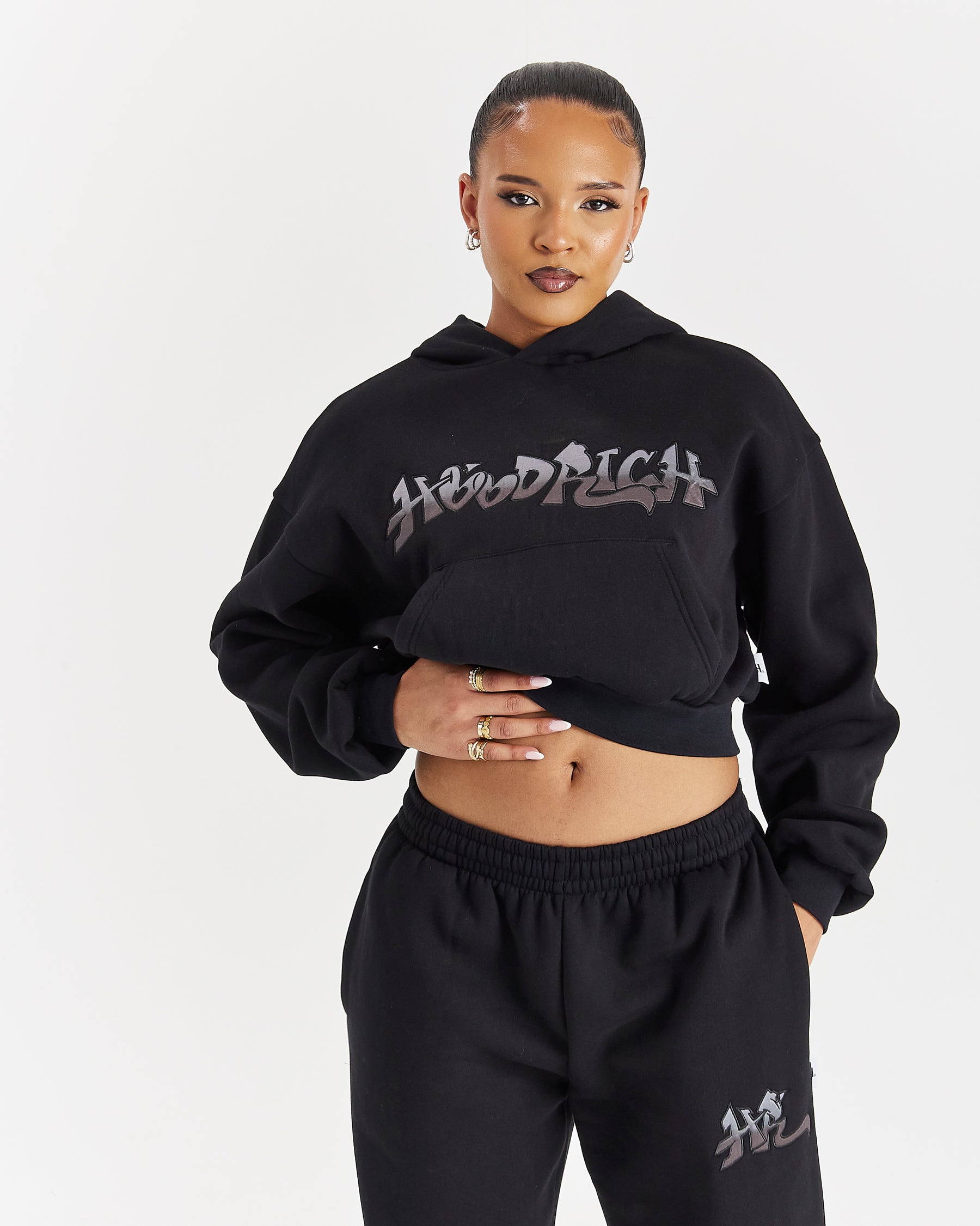 Lucky Boxy Hoodie - Black/Grey