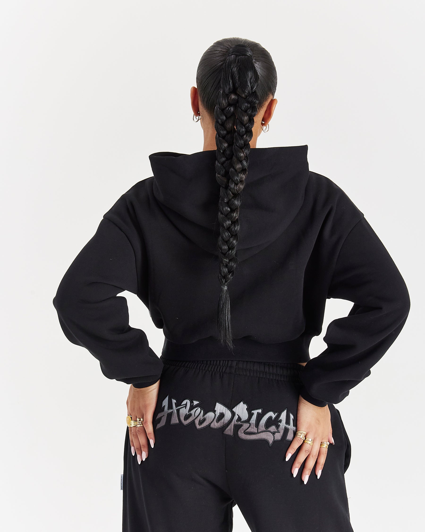 Lucky Boxy Hoodie - Black/Grey