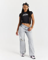 Spark Wide Leg Jeans - Light Grey Wash