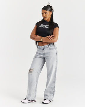 Spark Wide Leg Jeans - Light Grey Wash