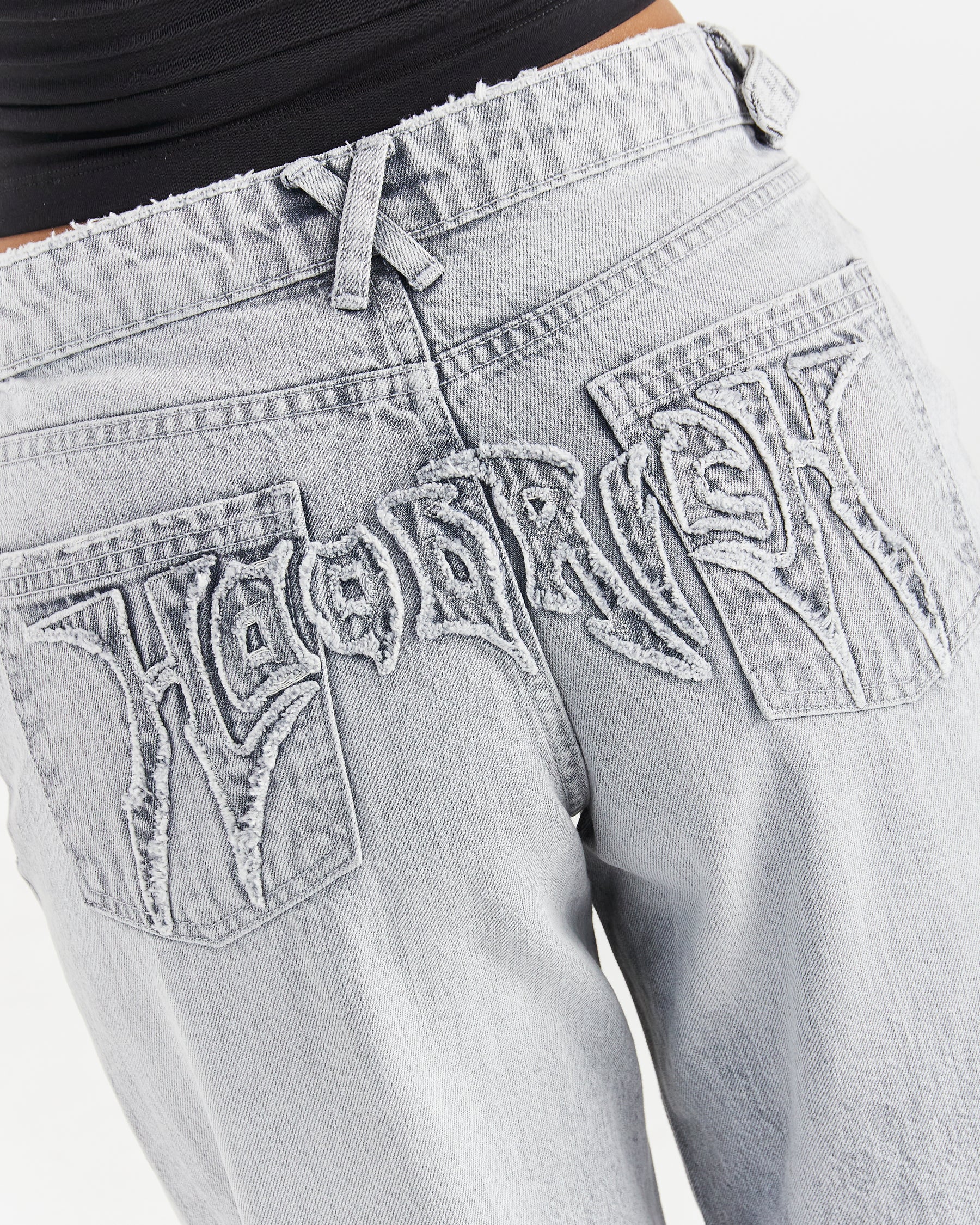 Spark Wide Leg Jeans - Light Grey Wash