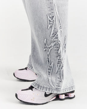 Spark Wide Leg Jeans - Light Grey Wash