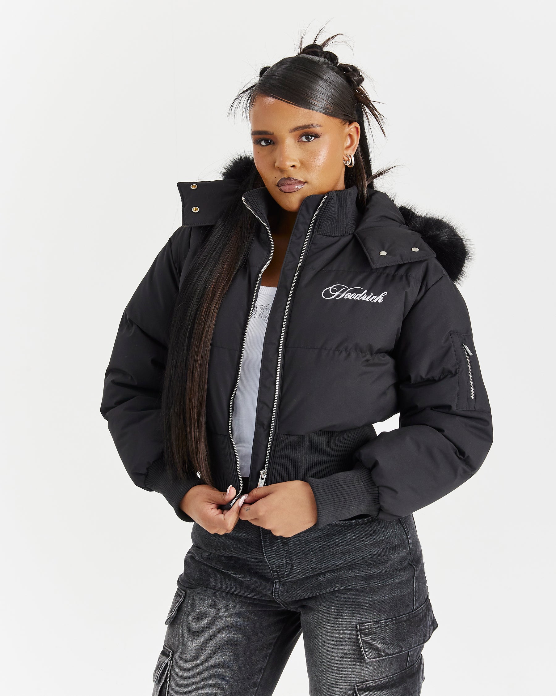 Forsyth Puffer Jacket - Black/Fur