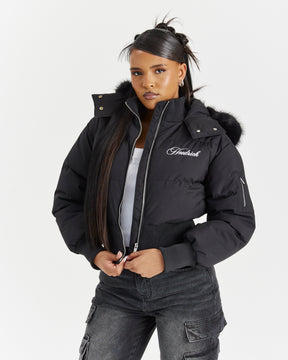Forsyth Puffer Jacket - Black/Fur