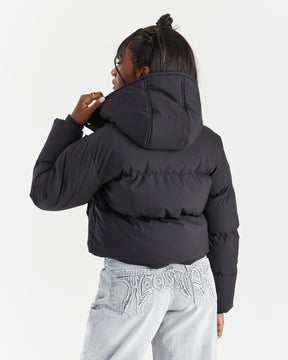 Script Hugo Cropped Puffer - Black/Silver