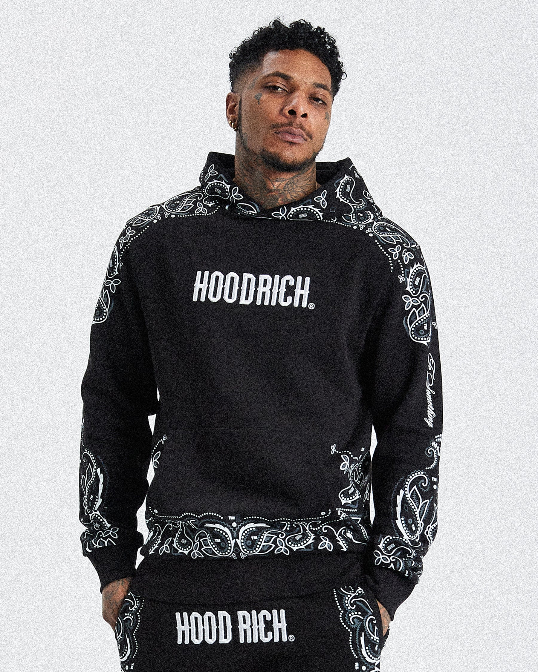 Motif Hoodie Black/White/Grey1