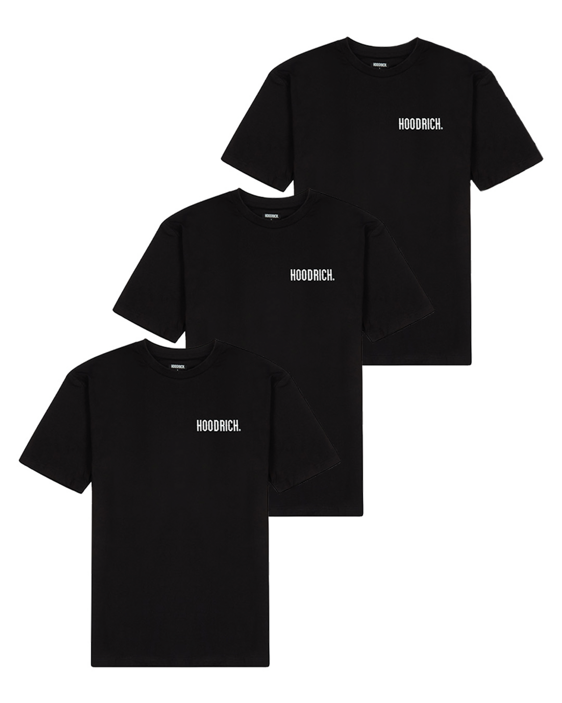 OG Core 3 Pack T Shirts Black White Hoodrich