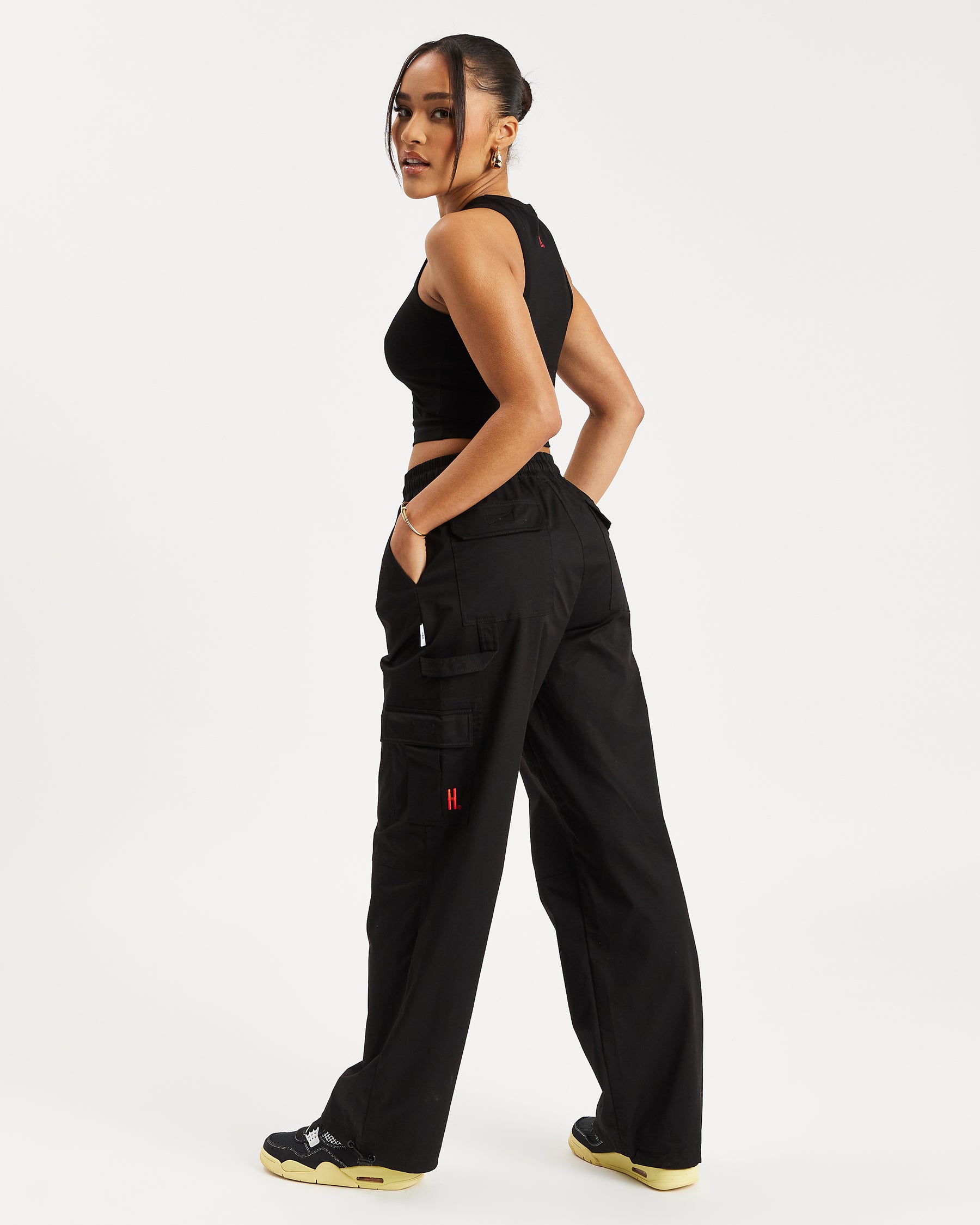 OG Combat Cargo Pants - Black/White/Red