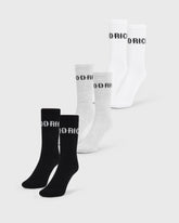 OG Core 3 Pack Crew Socks - Grey/White/Black