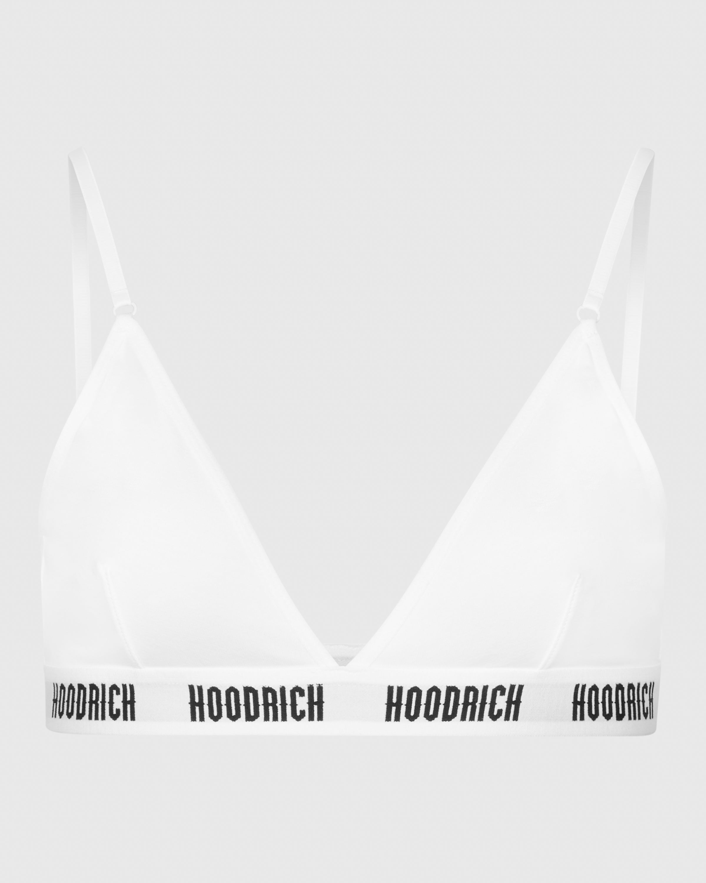 White Hoodrich Logo Triangle Bralette