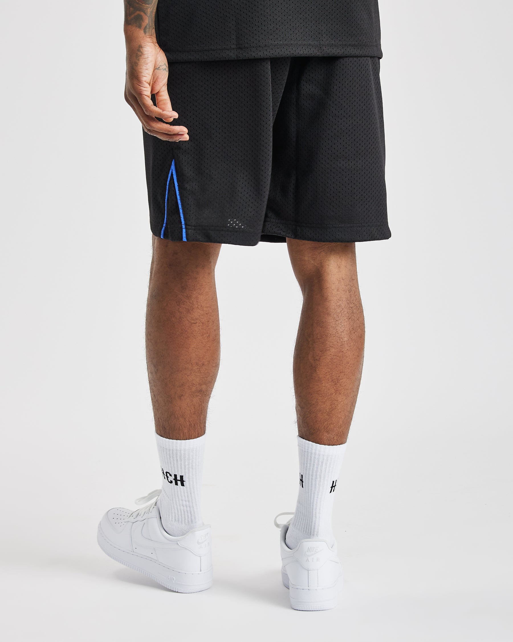 Stadium Basketball Shorts - Black/White/Blue