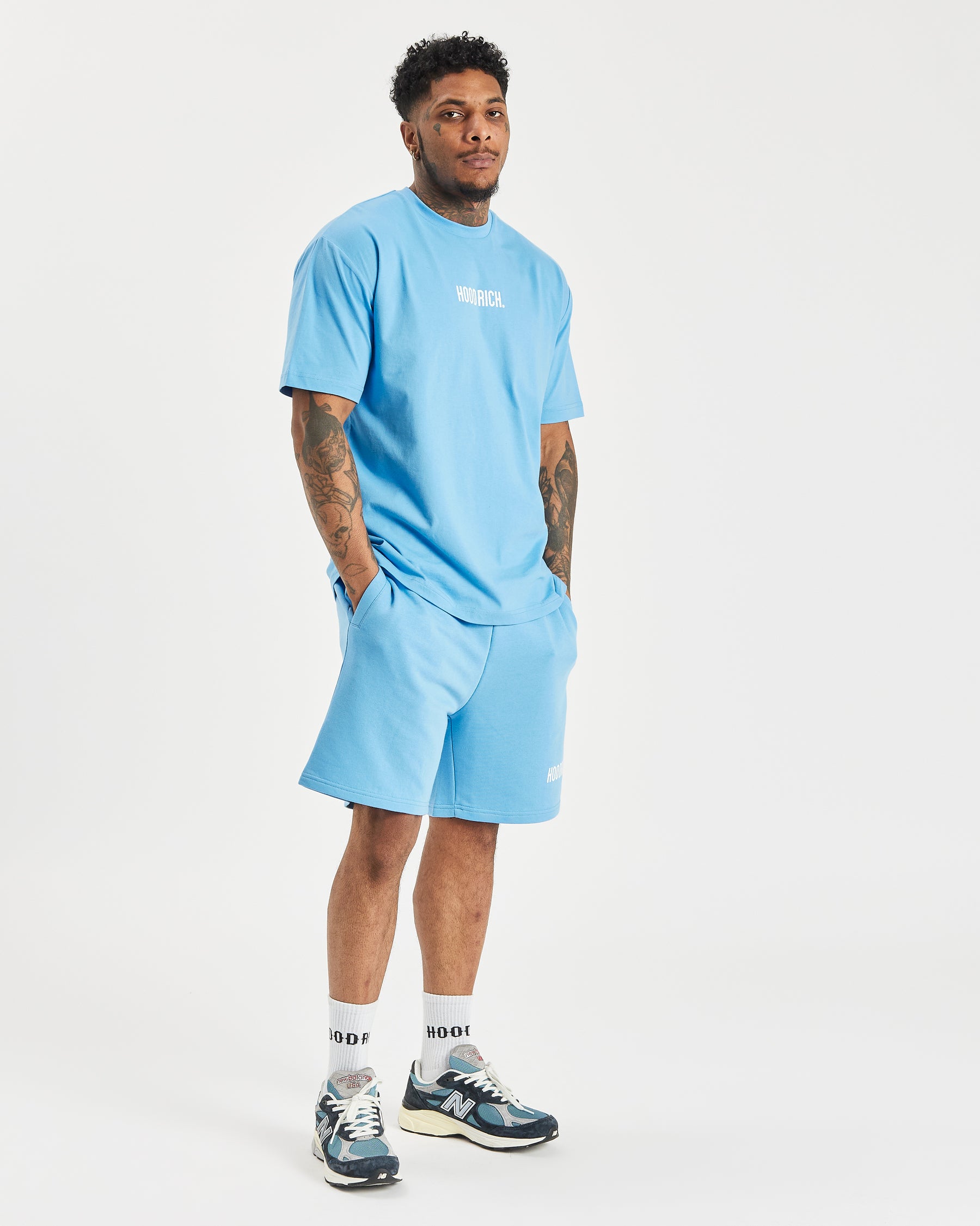 OG Core Small Logo Shorts Set - Azure Blue/White