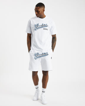 Stadium T-shirt - White/Black/déjà vu Blue